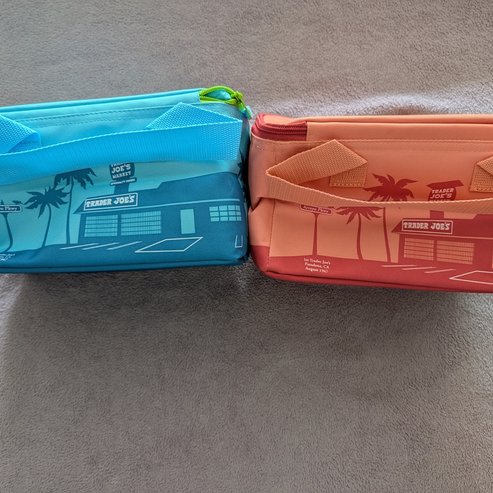 Trader Joe's Insulated Lunch Bags - Blue and Orange